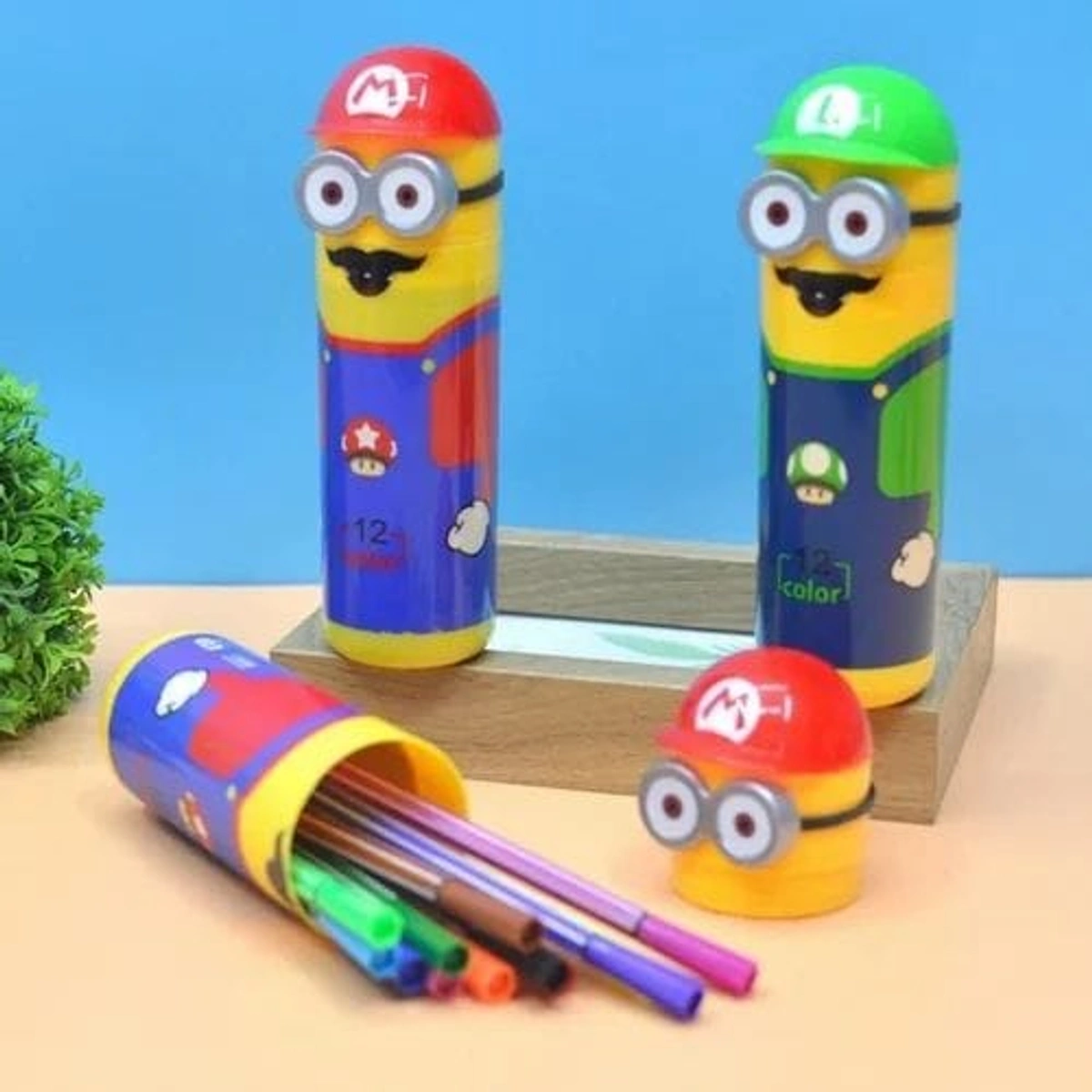 Minions Colorful Sketch Pen Set for Kids | 12 Pcs Set | Stationery Kit | Assorted Colors