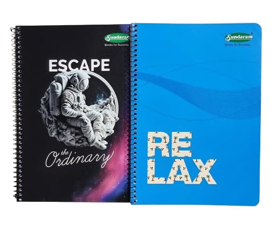 Sundaram Wiro/Spiral Foolscape Long Notebook-A/4 Size- 21x29 Cm | 400 Pages| Natural White Bright Paper| Round Edges| Attractive Embossed Titles|