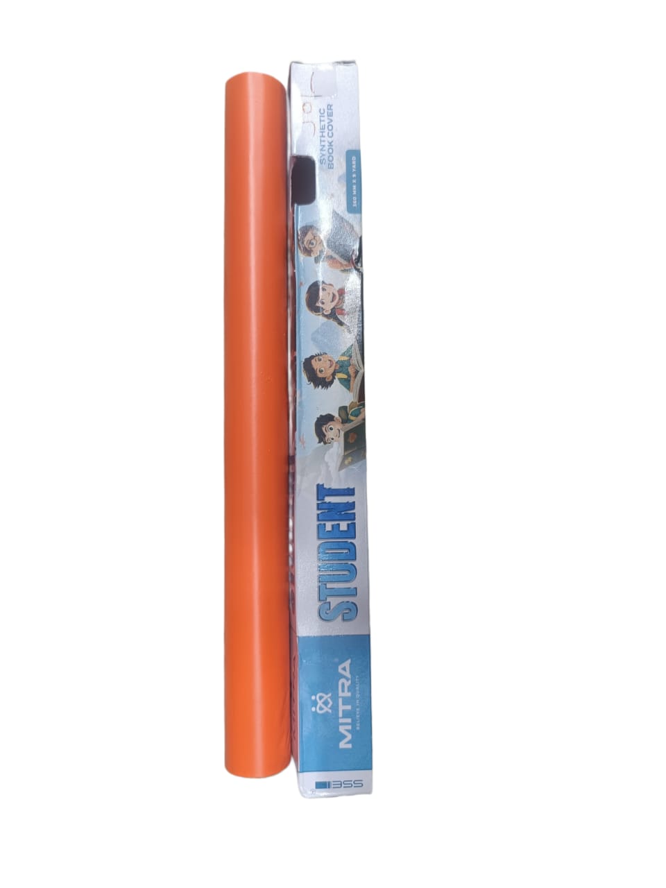 MItra Synthetic Book Cover, 14 inch X 8 metres Roll, Orange