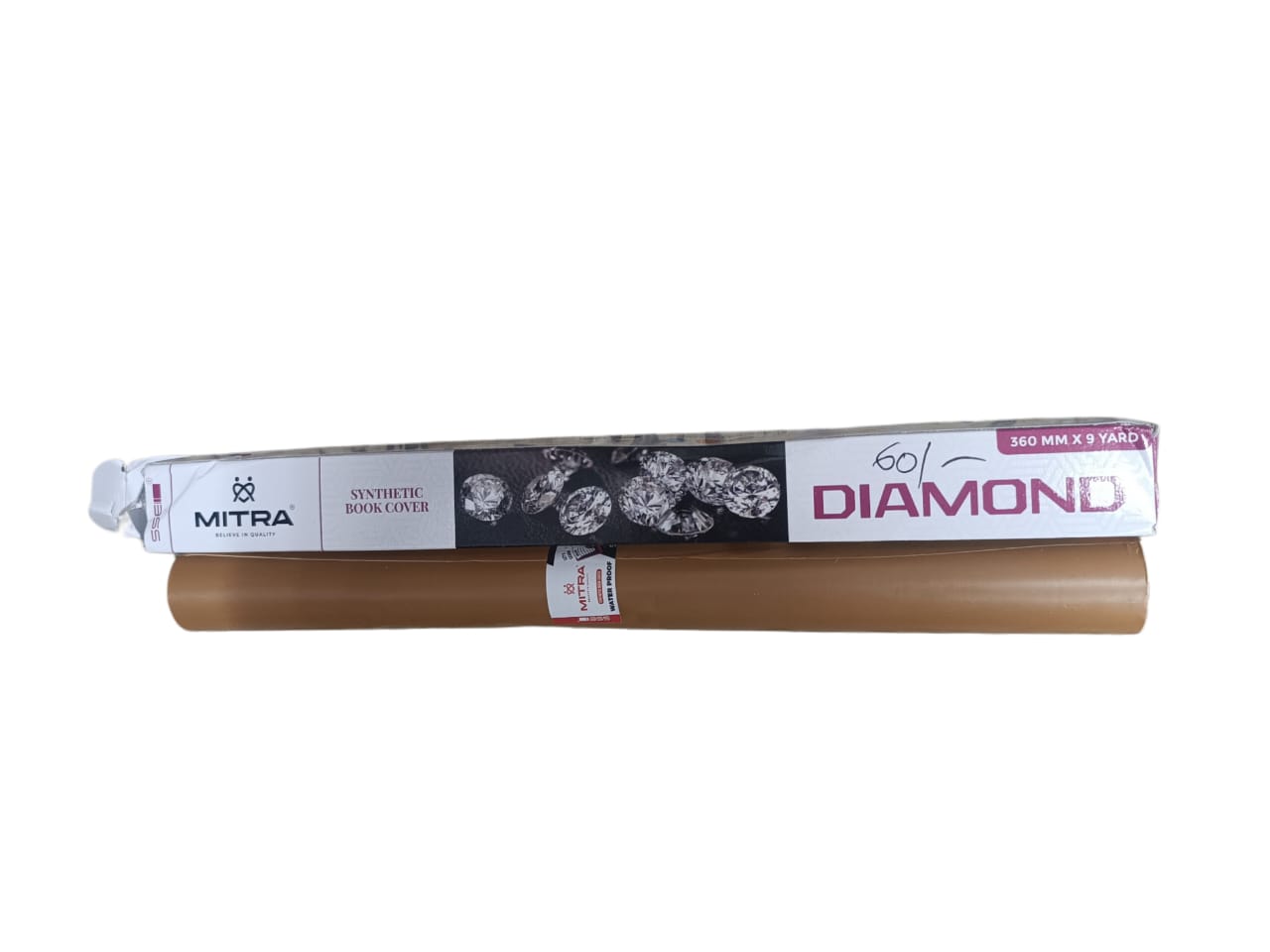 MItra Synthetic Book Cover, 14 inch X 8 metres Roll, Brown