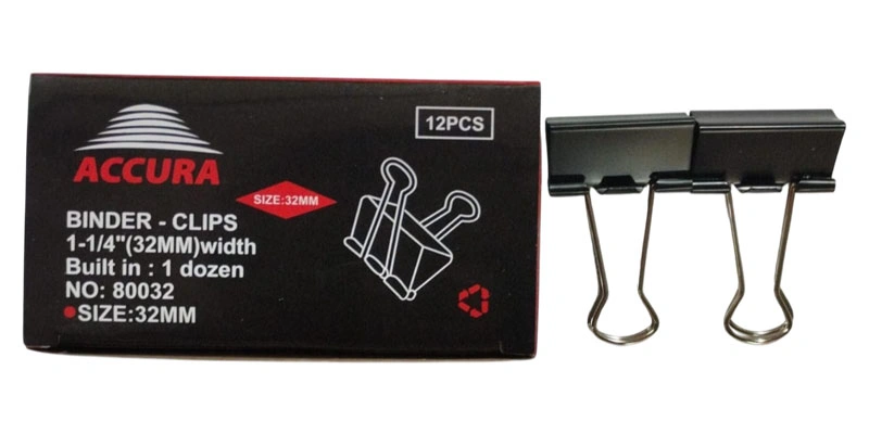 32 mm/1.25 inch Binder Clips, Pack of 12 , Paper Clamps Binder, Paper Clips Clamp for Office, Home, School