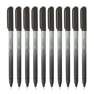 FLAIR Move Fine Tip Ball Pen | Minimalistic & Aesthetic Matt Finish Pastel Color Body | Effortless Writing With Sleek Clip Design | Black Ink, Pack Of 10 - Body Color May Vary