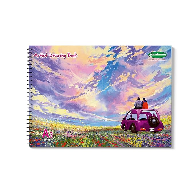 Sundaram Artist Collection | Artist Drawing Book (Butter Paper) | A3-64 Pages Butter & 64 Pages Plain(D-12B) | 29.5 x 42 |