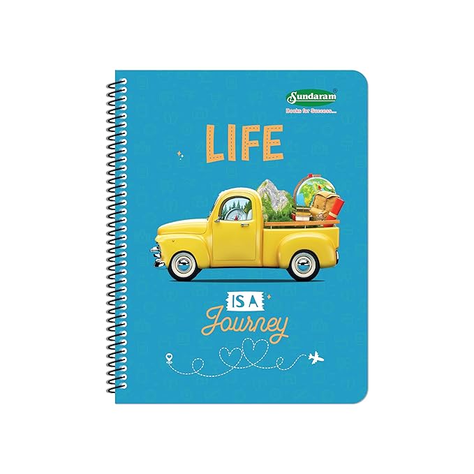 Sundaram Spiral Long Book | For Students And Executives |Unruled Spiral Bound With Safety Lock (S-11P) | A4 Size - 21 X 29.7 Cm | No Lines | 172 Pages |