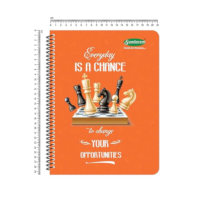 Sundaram Spiral Long Book | For Students And Executives |Unruled Spiral Bound With Safety Lock (S-14P) | A4 Size - 21 X 29.7 Cm | No Lines | 400 Pages |