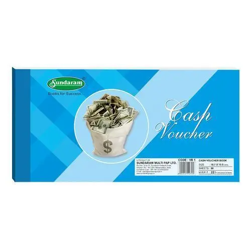 Sundaram Hard Bound Cash Voucher Book 18.7 x 10.5 cm – 50 Pages