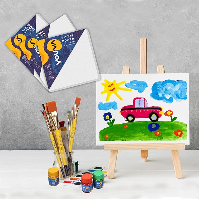 Navneet Youva | Cotton White Blank Canvas Boards for Painting, Acrylic Paint, Oil Paint Dry & Wet Art Media | 8