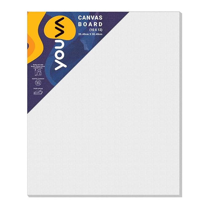 Navneet Youva | Primed Canvas Board for Acrylic and Oil Colour Painting | 10x12 inch |