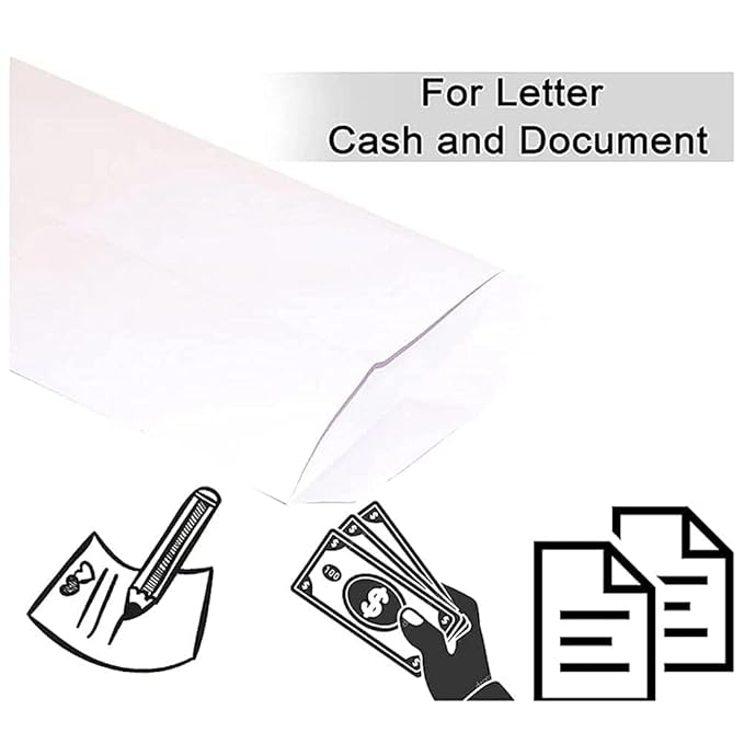 11 x 5 | White Cheque Size Paper Envelop | Thickness 80 GSM Ideal for Home Office Business Corporate Secure Mailing - 11