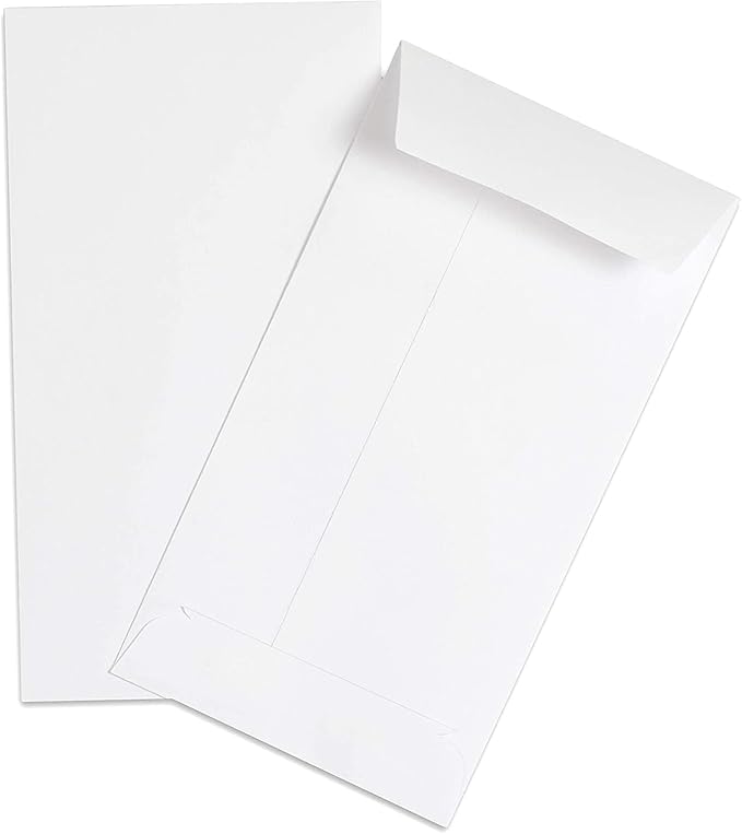 9X4 Inch (Pack Of 100pc) White Paper Envelope Ideal For Home Office Business Corporate | For Secure Mailing Cheques Documents Letters |