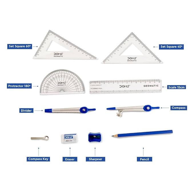DOMS GEOMATIC GEOMETRY BOX AND DRAWING MATHEMATICAL INSTRUMENTS