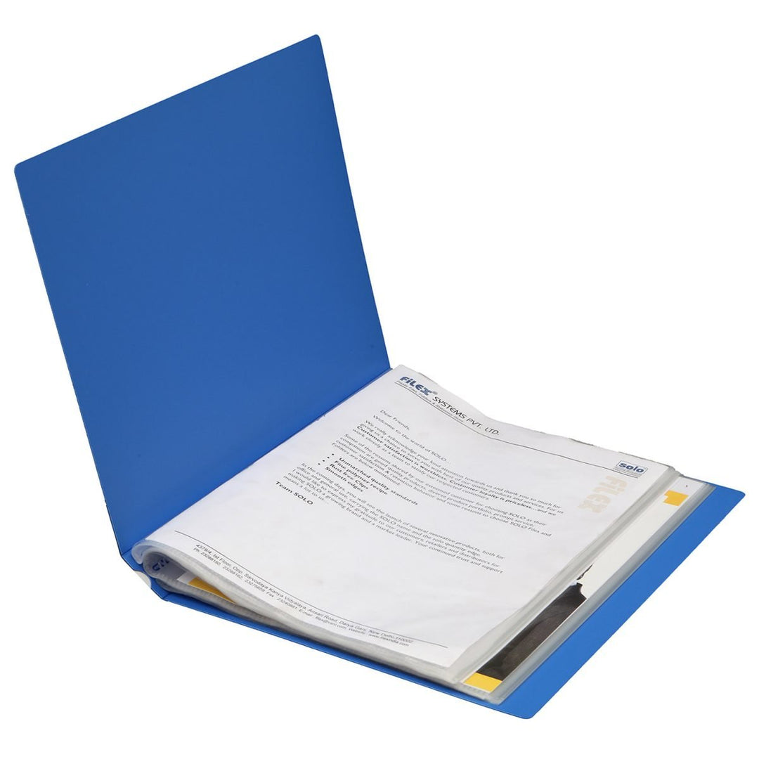 Display File - A4 Size | 60 Clear-View Pockets | Holds Up to 100 Sheets | Non-Stick Pockets | Loose Leaf Folder | Organizer for Presentations, Certificates, Photos & Contracts