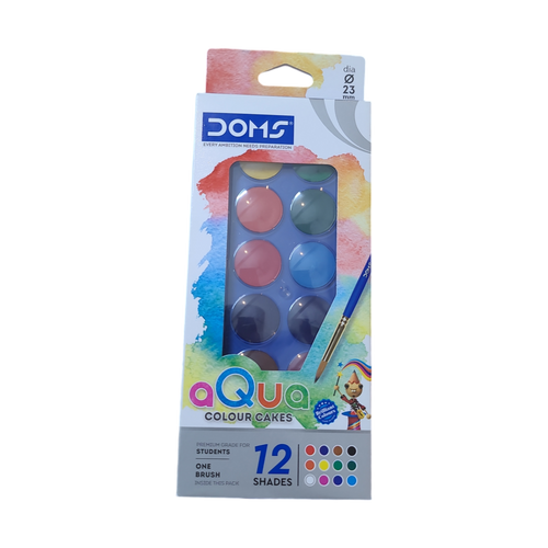 DOMS Aqua Colour Cakes | 23Mm | 12x Shades