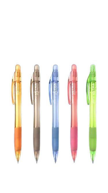 Doms Ultra-Click 0.7mm Mechanical Pencil With Built in Eraser- Pack of 10| 5 Refreshing Body Colours| Smooth & Dark Writing| Ergonomic Grip For Long Relaxed Writing Sessions