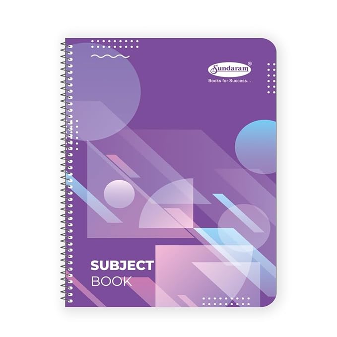 Sundaram | Regular Size | Six Subject NoteBook | Spiral Bound | 300 Pages | 20.3 x 26.7 Cm | Single Line | Water Proof Cover | Versatile for School & Office | Colors and Design May Vary | SR3 |