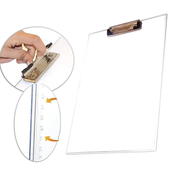 Transparent Exam Pad – Unbreakable with Centimeter Ruler