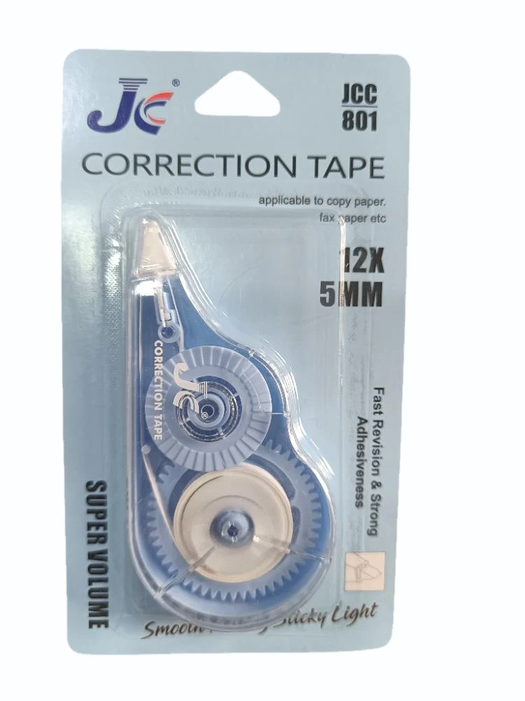 JC Correction Tape 5mm x 12m | Smooth Roller White Correction Tape for School, Office & Students